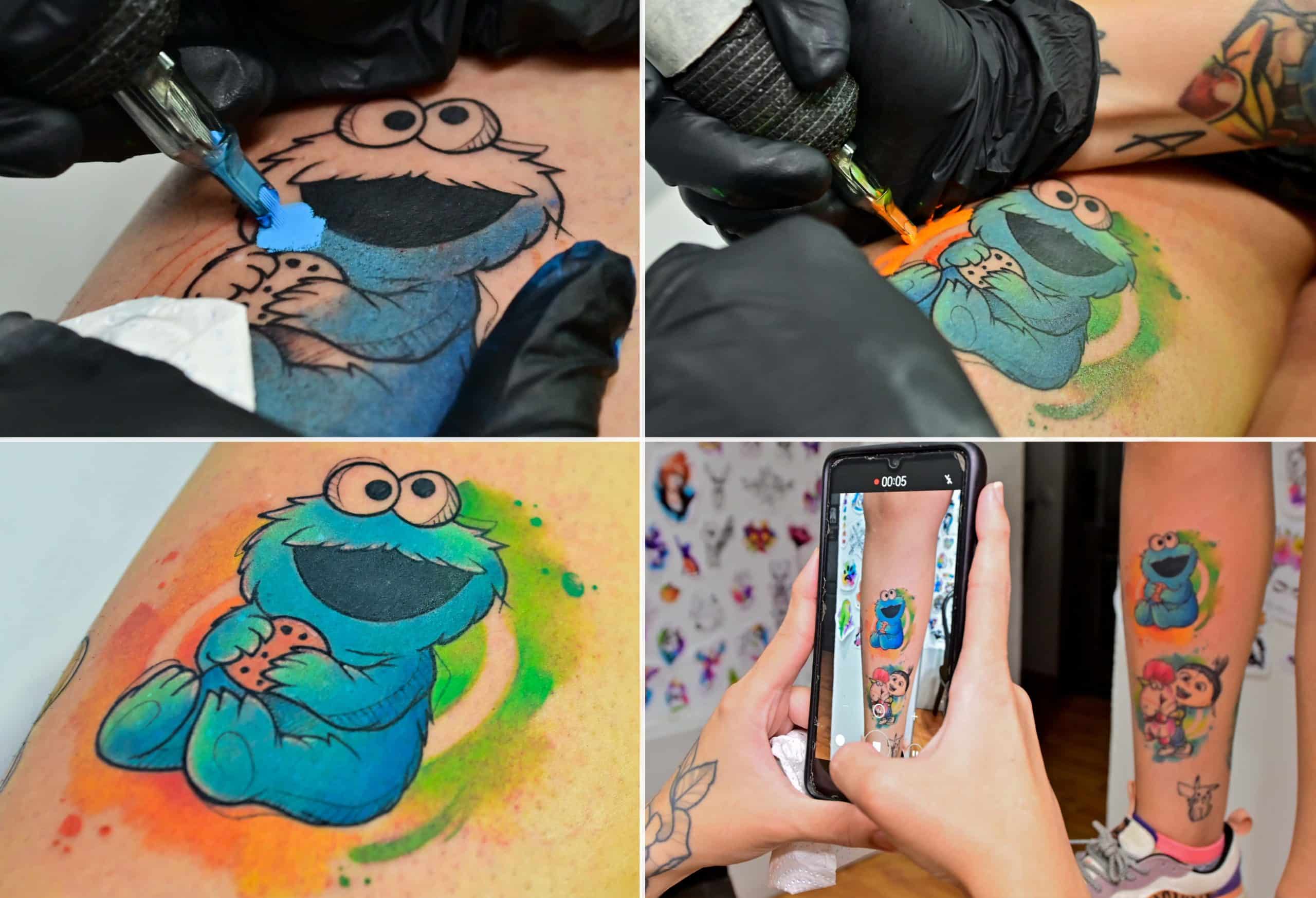 Cookie monster ✨ . . . . . . . . . #cookiemonster #tattoo #sticker  #tattooart #tattoodesign #iremtattooink #tattoomagazine | Instagram